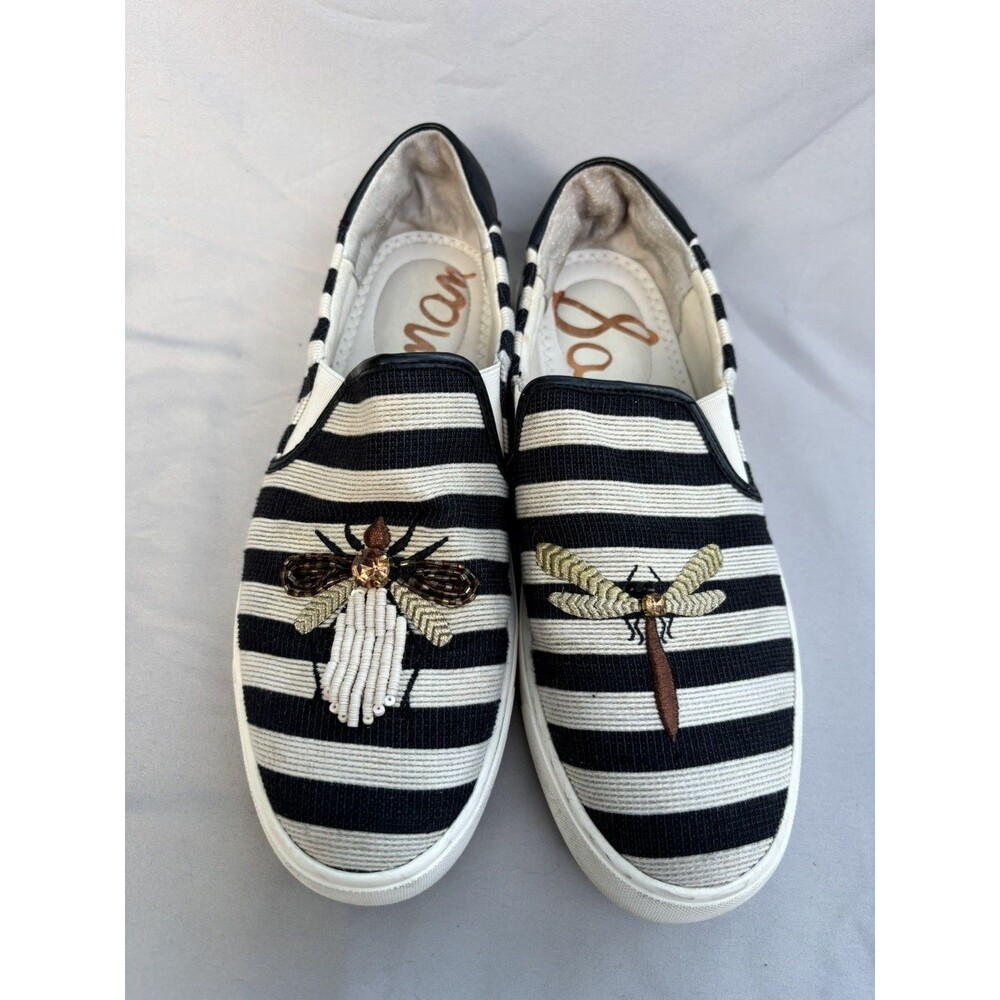 Sam Edelman Evelina Women's 9 Shoes Embellished Striped Slip Ons Bee Dragonfly